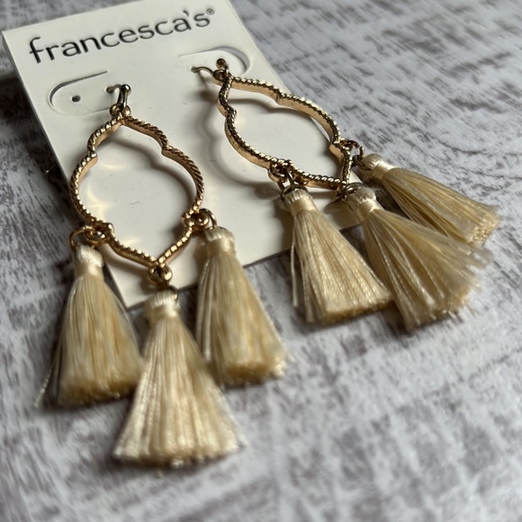 Francesca’s Gold Tassel Earrings - Picture 2 of 4